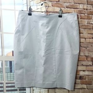 Fully lined light gray skirt